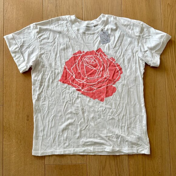 Free People x Girl Dangerous Crackled Rose Boyfriend Tee in Pink and White NWT - Picture 2 of 8